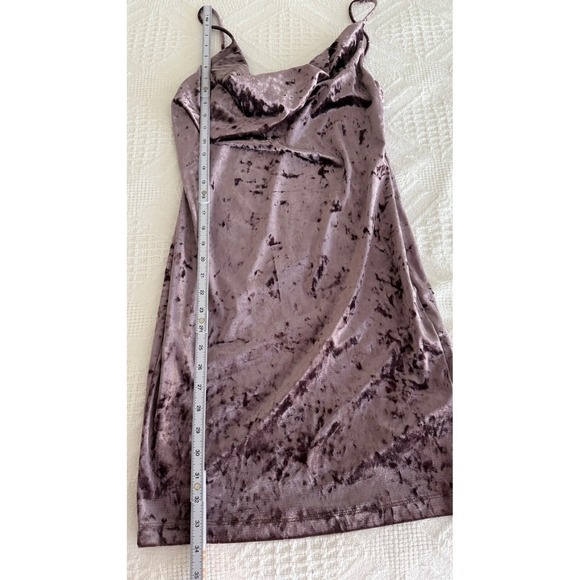 Y2K Velvet Babydoll Slip Dress L Bodycon Fairy Grunge Whimsical VTG Made In USA - Picture 5 of 6